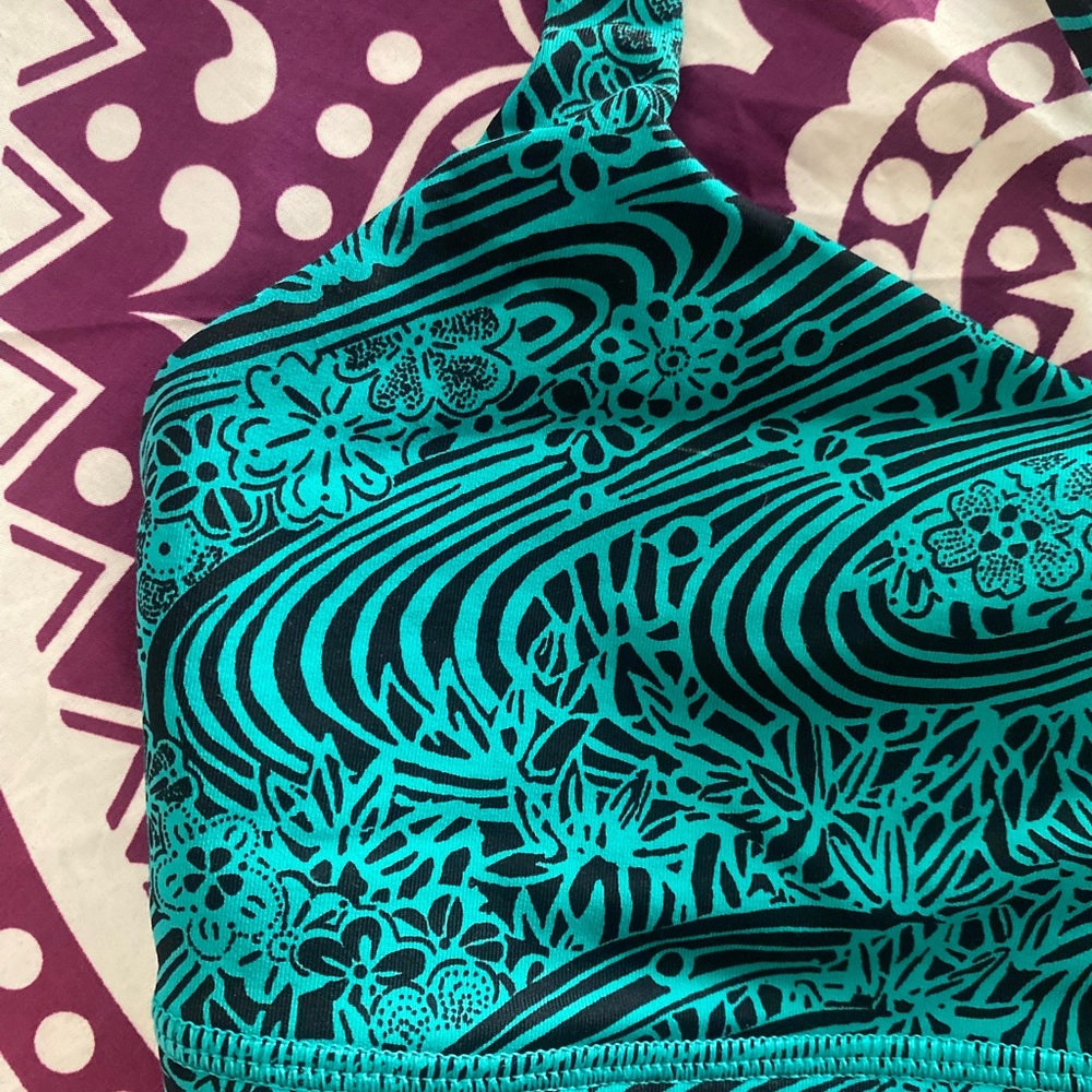 Lululemon Athletica Teal Floral Sports Bra - Picture 2 of 4